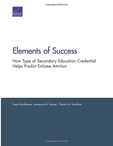 Elements of Success: How Type of Secondary Education Credential Helps Predict Enlistee Attrition