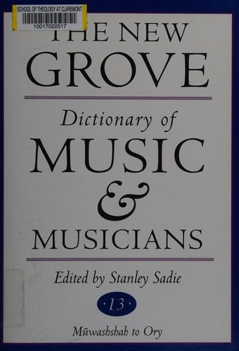 The New Grove dictionary of music and musicians