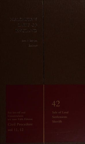 Halsbury's laws of England: [Sale of land - Set-off and counterclaim - Settlements - Sheriffs]