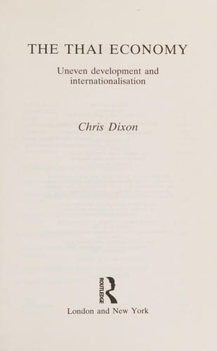 The Thai economy: uneven development and internationalization