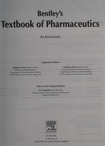 Bentley's textbook of pharmaceutics: an adaptation