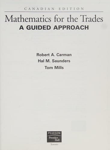 Mathematics for the trades: a guided approach