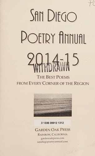 San Diego poetry annual 2014-15: the best poems from every corner of the region