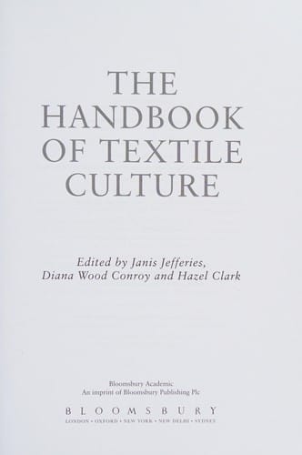 Handbook of Textile Culture