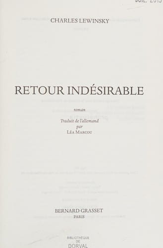 Retour indésirable: roman