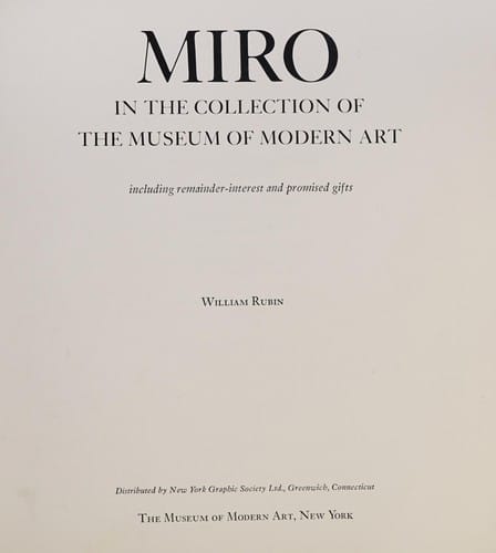 Miro in the collection of the Museum of Modern Art, including remainder-interest and promised gifts