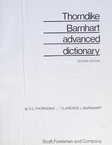 Thorndike Barnhart advanced dictionary