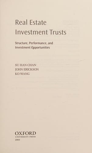 Real estate investment trusts: structure, performance, and investment opportunities