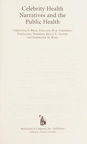 Celebrity Health Narratives and the Public Health