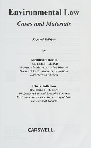 Environmental law: cases and materials