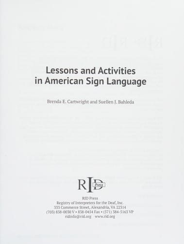 Lessons and activities in American Sign Language