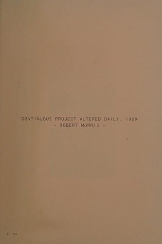 Jonathan Monk: continuous project altered daily