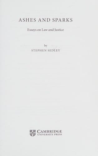 Ashes and sparks: essays on law and justice