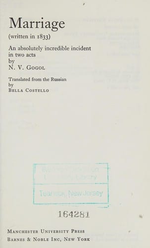 Marriage Classics of Drama In English Tr