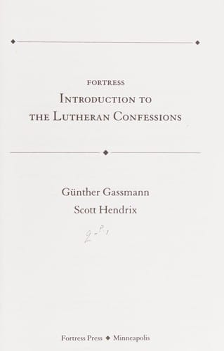 Fortress introduction to the Lutheran confessions