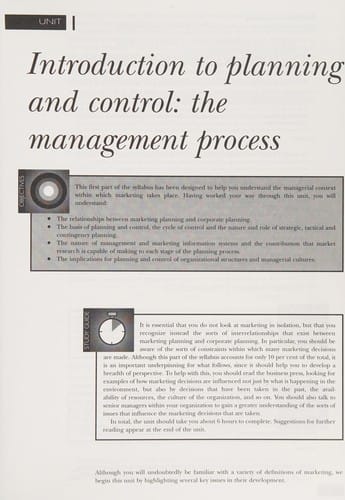 Strategic marketing management 1996-97: planning and control, analysis and decision