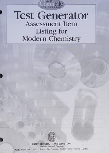 Test Generator Assessment Item Listing for Modern Chemistry