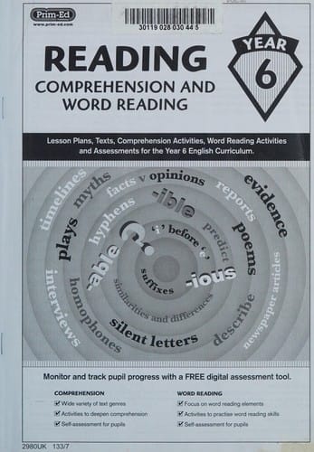 Reading Comprehension And Word Reading Year 6: lesson plans, texts, comprehension activities, word reading activities and assessments for the Year 6 English curriculum