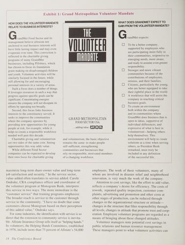 Corporate volunteer programs: benefits to business