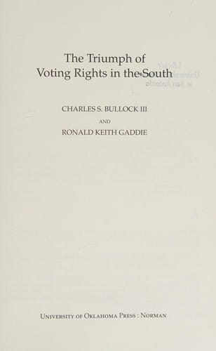 The triumph of voting rights in the South