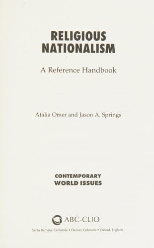 Religious nationalism: a reference handbook