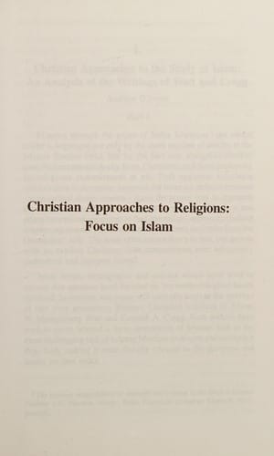 Approaches, foundations, issues, and models of interfaith relations
