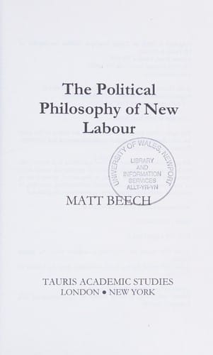 POLITICAL PHILOSOPHY OF NEW LABOUR.