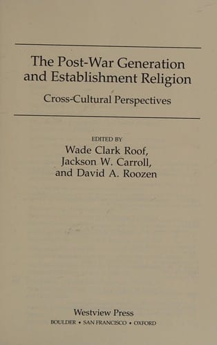 The post-war generation and establishment religion: cross-cultural perspectives