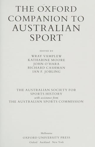 The Oxford companion to Australian sport