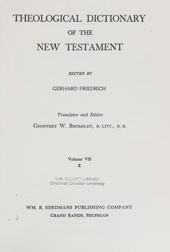 Theological dictionary of the New Testament