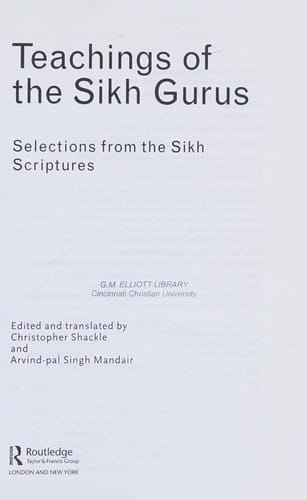 Teachings of the Sikh Gurus: selections from the Sikh Scriptures