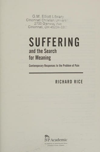 Suffering and the search for meaning: contemporary responses to the problem of pain