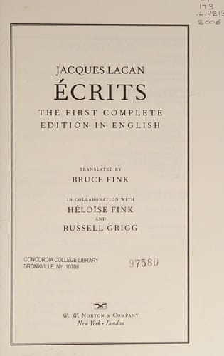 Ecrits: a selection.