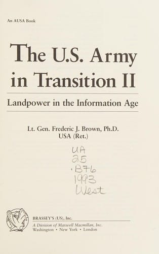 The U.S. Army in transition II: landpower in the information age