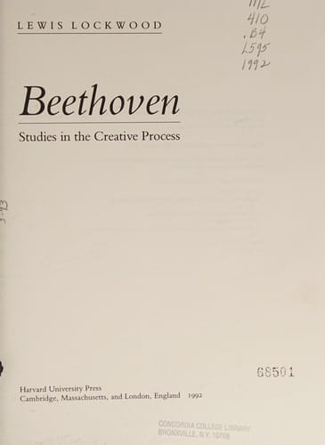 Beethoven: studies in the creative process