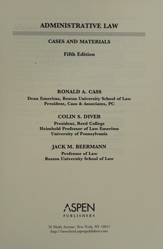 TM: Administrative Law: Cases & Materials 5e