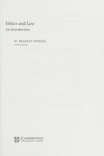 Ethics and Law: An Introduction