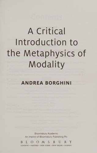 Critical Introduction to the Metaphysics of Modality