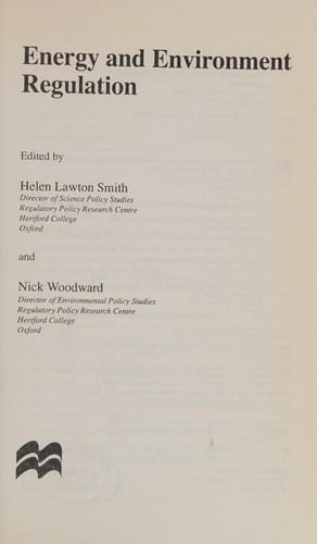 Energy and environment regulation