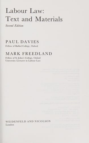 Labour law: text and materials