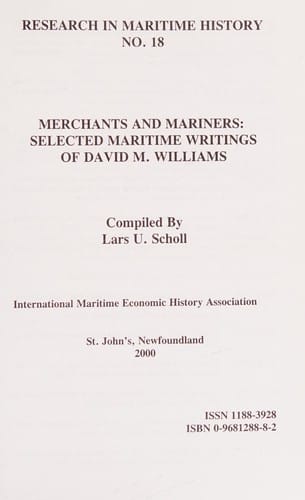 Merchants and mariners: selected maritime writings of David M. Williams