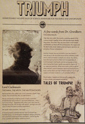 Dr. Grordbort presents Triumph: unnecessarily violent tales of science adventure for the simple and unfortunate