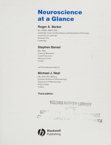 Neuroscience at a Glance (At a Glance)