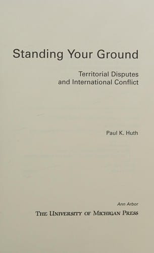 Standing your ground: territorial disputes and international conflict