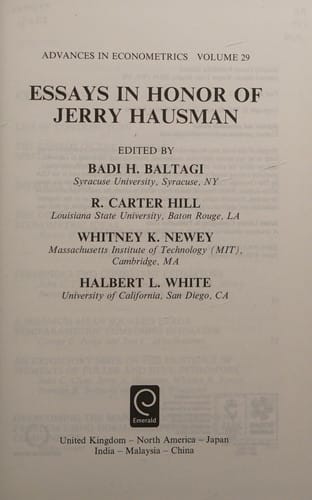 Essays in Honor of Jerry Hausman