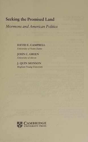 Seeking the Promised Land: Mormons and American Politics