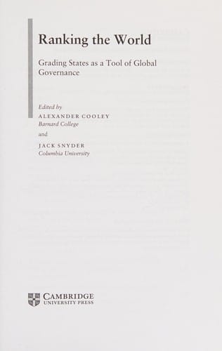 Ranking the World: Grading States As a Tool of Global Governance