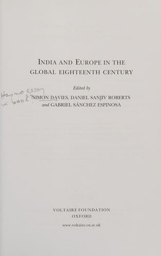 India and Europe in the global eighteenth century