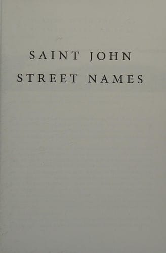 Historic Saint John streets