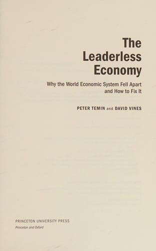 Leaderless Economy: Why the World Economic System Fell Apart and How to Fix It